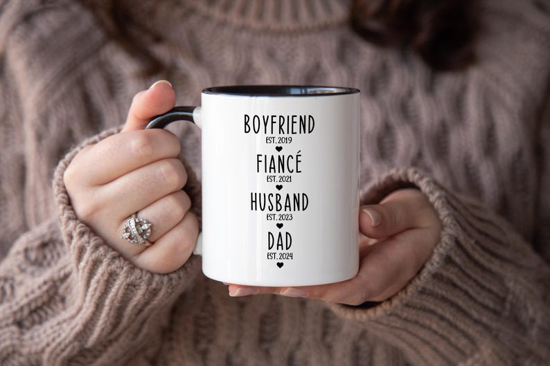 First Time Dad Gift From Wife - Gifts For New Dad - Boyfriend Fiance Husband Dad Mug Personalised - Pregnancy Announcement New Dad Gift bild 5