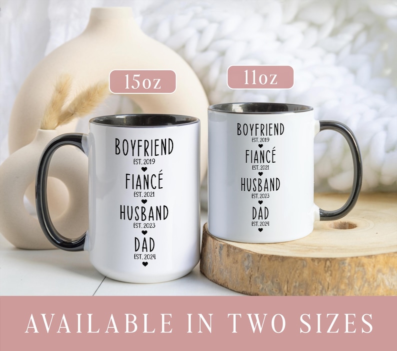 First Time Dad Gift From Wife - Gifts For New Dad - Boyfriend Fiance Husband Dad Mug Personalised - Pregnancy Announcement New Dad Gift bild 2