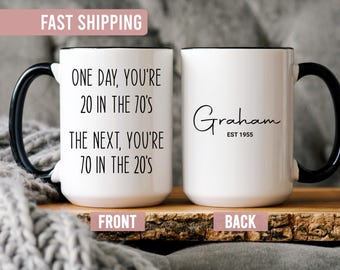 70th Birthday Mug Gift - Custom 70th Birthday Gift For Men Women - Funny 70th Birthday Gift For Dad - 70th Gift For Mum - 70 Year Old Mug