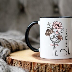 Birth Flower Mug - Custom Name Mug Cup - Personalised Gifts For Women & Girls - Birthday Gift For Her - Gift For Mum - Gift For Daughter bild 6