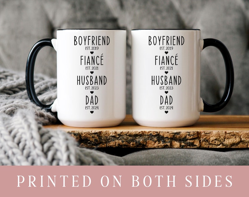 First Time Dad Gift From Wife - Gifts For New Dad - Boyfriend Fiance Husband Dad Mug Personalised - Pregnancy Announcement New Dad Gift bild 4
