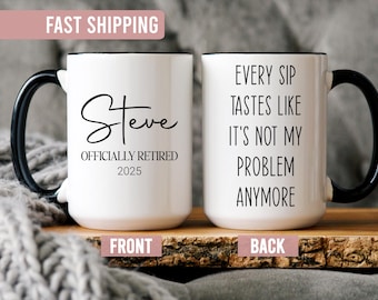 Retirement Mug - Personalised Retirement Gifts For Men - Retired Mug - Custom Happy Retirement Gift For Him - Retirement Gift For Colleague