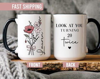40th Birthday Gift For Women - 40th Birthday Mug Personalised - Custom 40th Birthday Gift For Her - 40 Year Old Birthday Gifts - 40th Gifts