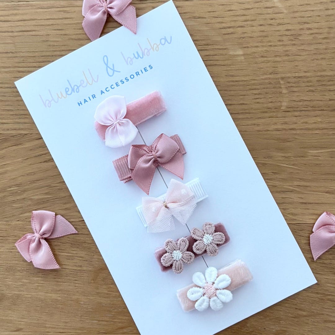 First Clips Pink Hair Clips,baby First Hair Clips,fully Lined Hair Clips,soft Hair ...