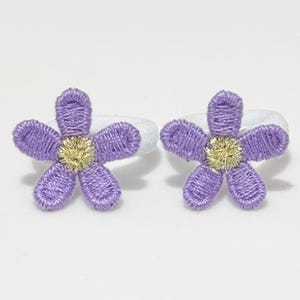 Baby Toddler Set Of Two Mini Flower Hair Bobbles, Soft Small Hairbands, Newborn Baby Shower image 6