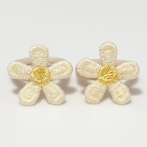 Baby Toddler Set Of Two Mini Flower Hair Bobbles, Soft Small Hairbands, Newborn Baby Shower image 5