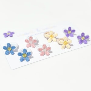 Baby Toddler Set Of Two Mini Flower Hair Bobbles, Soft Small Hairbands, Newborn Baby Shower image 10