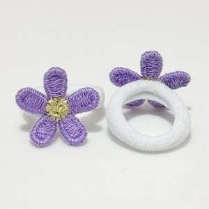 Baby Toddler Set Of Two Mini Flower Hair Bobbles, Soft Small Hairbands, Newborn Baby Shower image 7