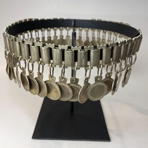 Mapuche Trarilonco Headband – Alpaca Silver Chain with Hanging Medals Ceremonial Jewelry