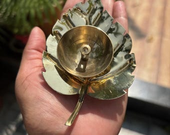 Pure Brass Leaf Diya in gift box