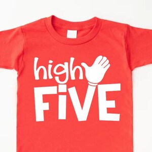 High Five Birthday Shirt,5th Fifth Birthday T-Shirt,5th Birthday Tshirt,5 Years Old,5th Birthday Gift,Birthday Shirt Kids,5th Birthday Party