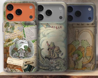 Frog and Toad Phone Case, Green Aesthetic Cover for iPhone 17 Pro Max, Samsung Galaxy S25 Ultra, Pixel 10 XL,Impact-Resistant Tech Accessory