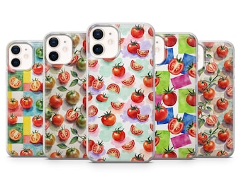 Red Tomato Phone Case, Funny Vegetables Picnic Cover, Garden Food Gift, iPhone 16 Pro Max, Samsung S25, Pixel 9 Pro