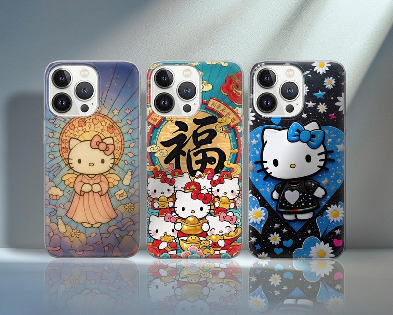 Cute Hello Kitty Phone Case Coquette Aesthetic Cover for iPhone 17 Pro Max 16 15 14 case, Samsung S23 S24 S25 Ultra case, Pixel 10 9 XL Pro