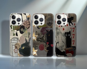 Japanese Cat collage Phone Case, Cute Animal Cover for iPhone, Samsung Galaxy, Google Pixel, Funny, Unique Gift Idea