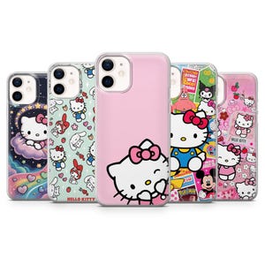 Hello Kitty Coquette Phone Case, Kawaii Collage, Soft TPU Cover, Cute Cartoon Phone Case, Girls Gift, iPhone, Samsung, Pixel