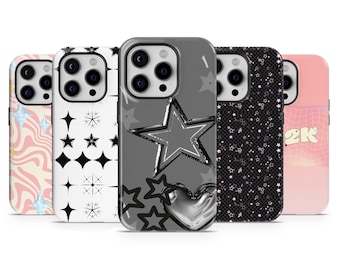 Y2k Star Phone Case, Aesthetic Phone Case fits for iPhone 16 15 14 13 12 11 Samsung S25 Ultra, S24,s23, s22, A16, google Pixel 9 9Pro, 8, 8A
