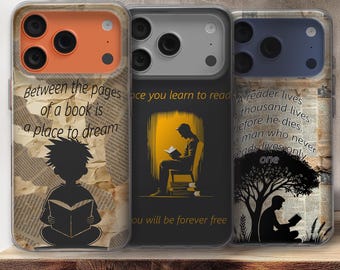 Book Lover Phone Case, Floral TPU Gel Cover for iPhone, Samsung, Pixel, Bookish Bookstack Design, Literary Gift, Stylish Protective Cover