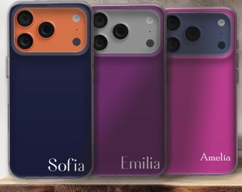 Personalized Pastel Initial and Name iPhone Case, Custom Silicone Cover for Samsung Pixel, Minimalist Gift, Durable Phone Protector