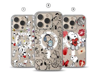 Transparent Snoopy Phone Case: Acrylic MagSafe iPhone Samsung Cover