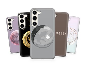 Lunar Crater Phone Case: Sun & Moon Motif, Protective TPU Gel