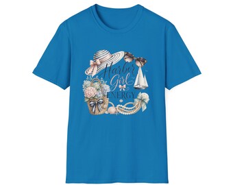 Harbor Girl Energy T-Shirt | Nautical hat, sailboat, seashells