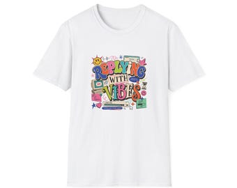 Replying With Vibes T-Shirt | Retro Colorful Typography, 90s Aesthetic