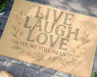 Live Laugh Love Doormat: Eco-Friendly Coir, Anti-Slip Entryway Rug