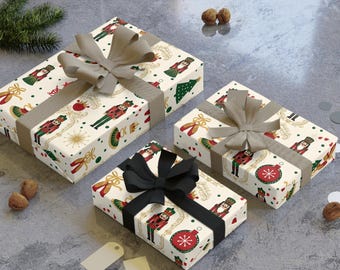 Nutcracker and Ornaments Christmas Wrapping Paper Roll | Christmas gift