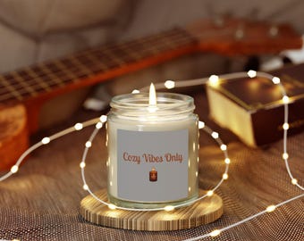 Cozy Scented Candle: Coconut Apricot Wax, Aromatherapy Home Decor