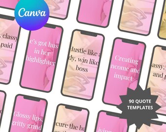 90 frases atrevidas de mujeres emprendedoras: 90 plantillas de Canva (descarga digital)