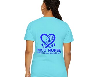 Camiseta de enfermera de la UCIN: diseño personalizado de latidos del corazón, colores cómodos