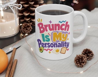 Mug « Le brunch, c'est ma personnalité » | Tasse à café « Toast à l'avocat »