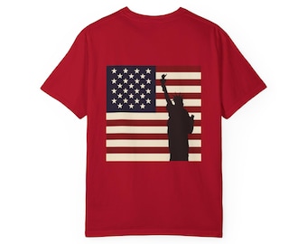 T-shirt avec drapeau des États-Unis de la Statue de la Liberté, t-shirt patriotique du 4 juillet