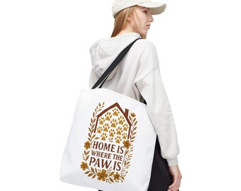 Bolso de mano "El hogar está donde está la pata": accesorio floral para amantes de las mascotas