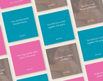 Single Mom Quotes Canva Template: 90 Social Media Posts (Digital Download