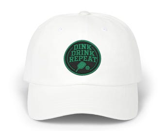 Dink Drink Repeat Dad Cap | Embroidered Pickleball Patch