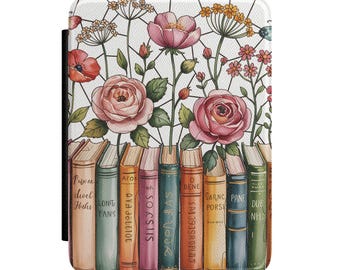 Vintage Floral Books Kindle Case | Floral Bookshelf E-Reader Cover