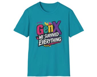 T-shirt « Génération X : On a survécu à tout » | T-shirt graphique rétro années 90