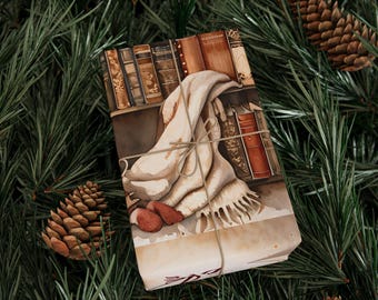 Papier cadeau à thème littéraire : papier beaux-arts 90 g/m², idéal pour les amoureux des livres.