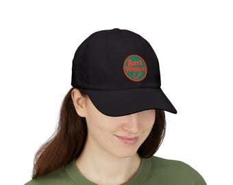 Reel Women embroidered logo Dad Cap | Baseball Hat, Fishing Theme