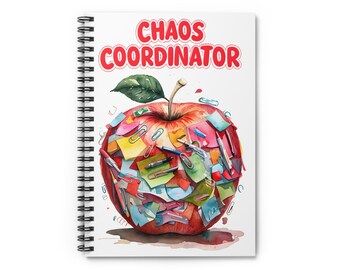 Chaos Coordinator Spiral Notebook – Apple Design, Teacher Gift