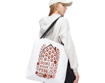 Bolso de mano "El hogar está donde está la pata": accesorio floral para amantes de las mascotas