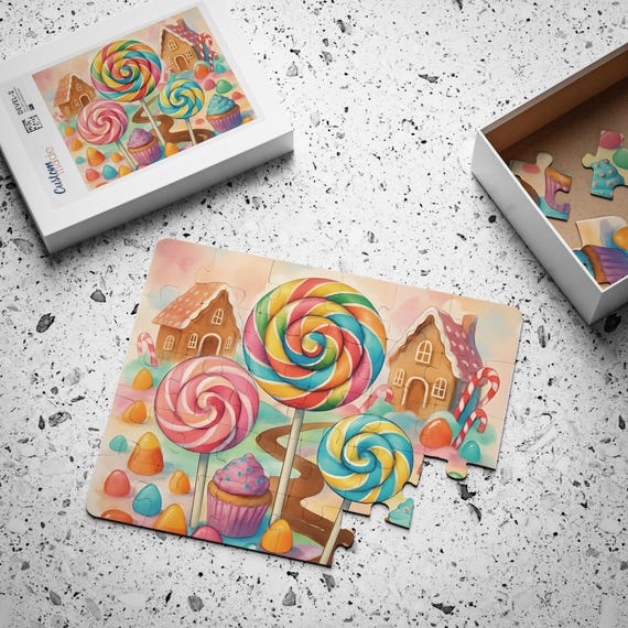 Candyland Kids' Puzzle: Whimsical Sweet Treats, Educational Toy - Etsy
