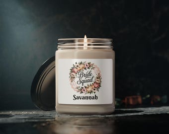 Vela para el grupo de la novia / Vela de soja, opción de nombre personalizado.