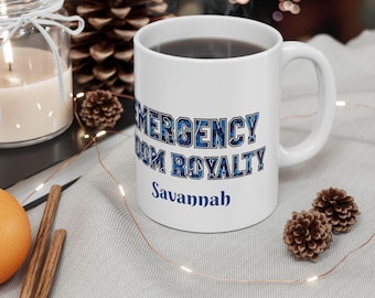 Taza de cerámica con la realeza de la sala de emergencias: regalo para enfermeras y personal médico