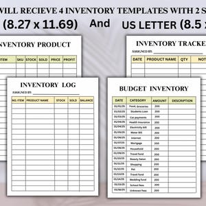 Inventory Tracker Printable Template Budget Monthly Inventory Product Management Inventory Editable in Canva