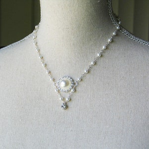 Rhinestone Quatrefoil Clover Necklace Renaissance Jewelry
