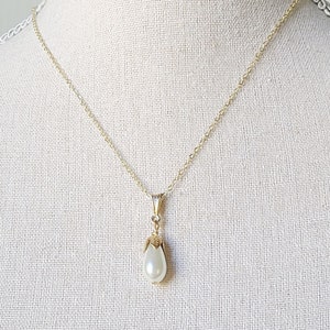Victorian Gold Pearl Drop Necklace, 19th Century Jewelry, Regency Necklace, Ivory Pearl Bridgerton Inspired, Historical Jewelry