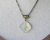 Pineapple Quartz and Antiqued Brass Necklace, Quartz Necklace, Quartz jewelry, Quartz Pendant Necklace